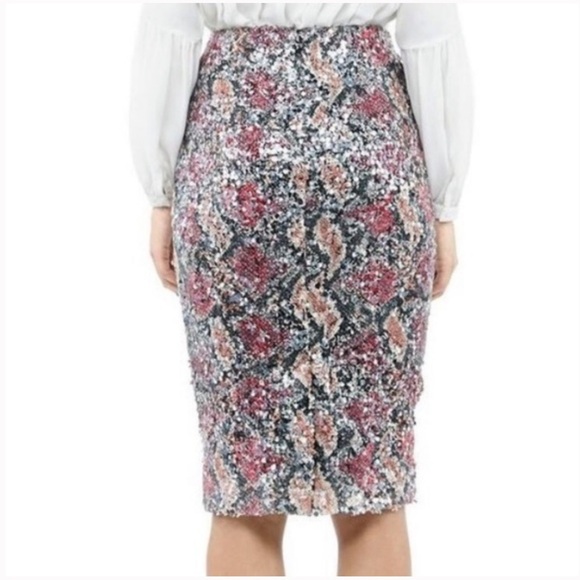Nicole Miller Carter Snake Sequin Pencil Skirt - Picture 2 of 8
